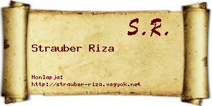 Strauber Riza névjegykártya